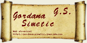 Gordana Simetić vizit kartica